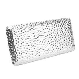 Hammered Tray, Exquisite Stainless Steel Rectangular Serving Tray for Bedroom Bathroom Counter Kitchen Platters Serving Dishes, Trays Platters Silver Tray (Silver)