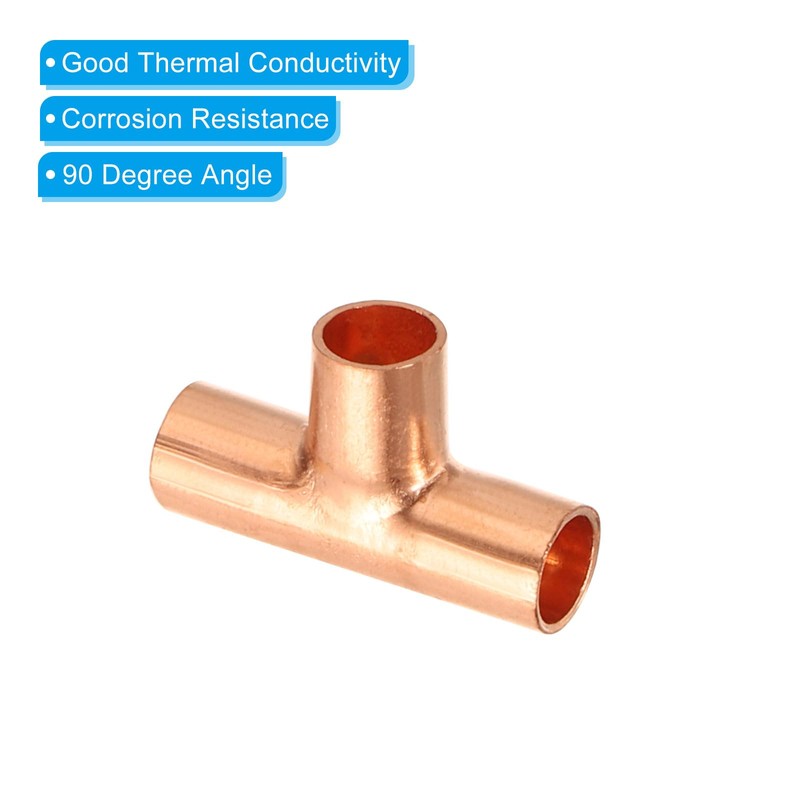 PATIKIL 1/4 Inch ID Tee Copper Fitting, 8 Pack 3