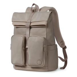 aji Travel Laptop Backpack for Men Women, Large School Backpack Fit 17Inch Laptop, Side Access&Wide Opening Expandable Carry on Backpack for Airplanes, Water Resistant Computer Backpack(Apricot)