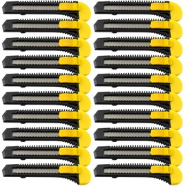 20 Bulk Utility Knives Box Cutters Snap Off Blades Black