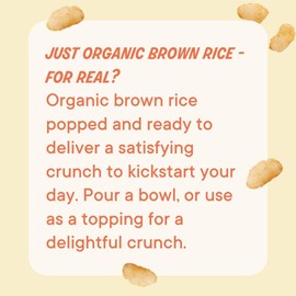 The Real Cereal Company, Organic Brown Rice Crisps Cereal 3-Pack, Zero Sugar, Gluten Free, Non-GMO, Made in California