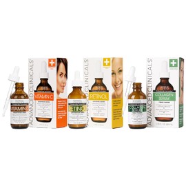 ADVANCED CLINICALS 3 PACK SET SUERO FACIAL RETINOL ANTI-ARRUGAS  SUERO FACIAL VITAMINA C ANTIEDAD ACLARANTE  SUERO FACIAL CON COLAGENO 52MLCU         