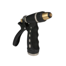 Seachoice 79631 Brass Hose Nozzle with Adjustable Locking Spray Lever Black 5-1/2”