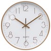 VIKMARI Rose Gold & White Silent Wall Clock Decorative for