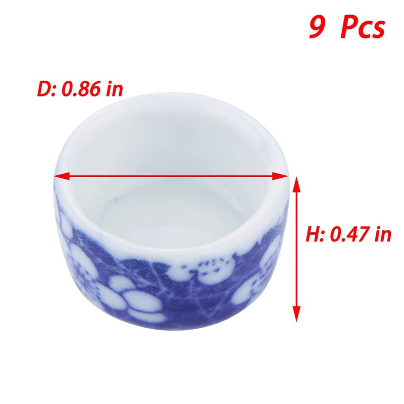 DQITJ 9 Pcs Spider Micro Ceramic Water Bowl, Hermit Crab