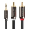 FosPower (1.8m) 3.5mm Stereo Mini Plug to 2RCA (Red /