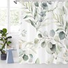 GCIREC Eucalyptus Leaf Shower Curtains, Sage Green Spring Botanical Watercolor