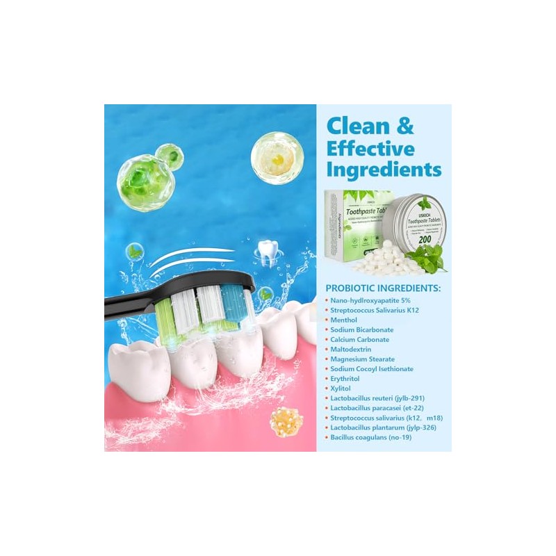 200 Pcs Toothpaste Tablets - Eco-Friendly Nano Hydroxyapatite