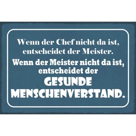 Ontrada Tin Sign 12 x 18 cm Curved German Text "Der gesunde Menschenverstand" [German Language]