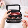 Travel Clear Makeup Bag with Makeup Brush Bag, Black Waterproof