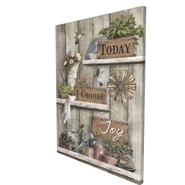 Farmhouse Wall Art Flower Pictures Wall Decor Today I Choose Joy Canvas Painting Print Hummingbird Artwork Modern Home Decor Framed for Living room Bedroom Bathroom 16"X20"