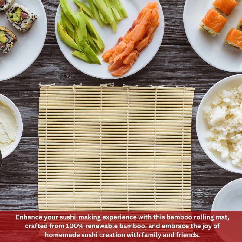 Bamboo Rolling Mat for Sushi, Japanese Style Sushi Mat, Bamboo