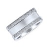Personalize Geometric Pave CZ Accent Cubic Zirconia Mens Rectangle Signet