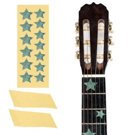 MECCANIXITY Guitar Fretboard Stickers Inlay Stickers Decals for Guitars and Star Inlay Sticker Guitar Decals for Music Guitar, Bass, Acoustic Green (13 stickers)