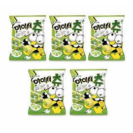 Pack of 5 Korean Snack Super Sour Chewing Candy, Fruit Flavor, Individually Wrapped, 193.5g (6.82oz), Pack of 5 (Lemon & Lime)