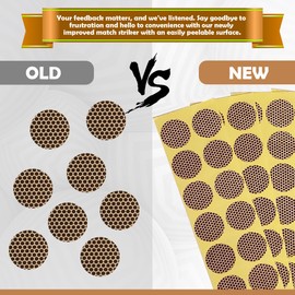 Girlie Studio 70 PCS Match Paper Striker Adhesive Stickers - 1"" Circle, Dotted Pattern, for Match Lighters, Honeycomb - Brown