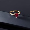 Gem Stone King 18K Yellow Gold Plated Silver Red Created