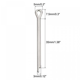 sourcing map 60 Pieces Split Cotter Pin Fixing Stainless Steel Clip for Automotive Mechanics 3mm x 35mm