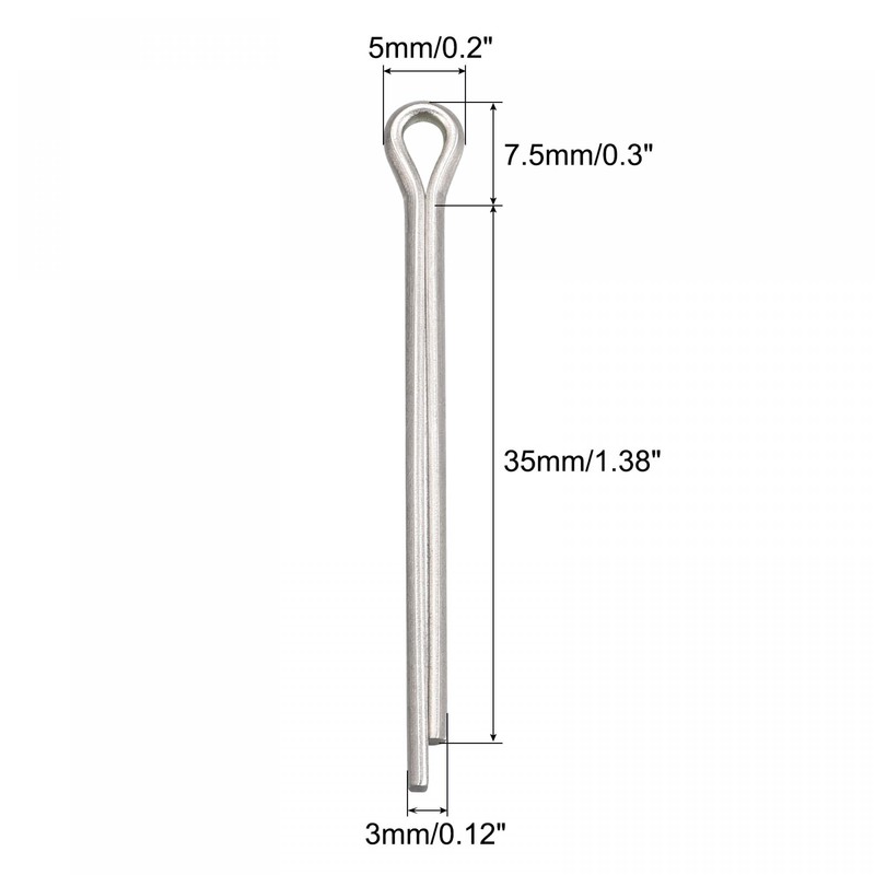 sourcing map 60 Pieces Split Cotter Pin Fixing Stainless Steel