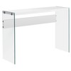 Monarch specialties , Console Sofa Table, Tempered Glass, Glossy White,