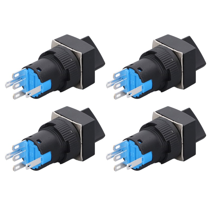 25Pcs Rotary Switch Knob 2 Position Self Locking Square Selector