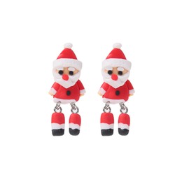 Santa Claus Earrings for Women,Cartoon Cute Santa Earrings Drop Oil Glitter Christmas Earrings Jewelry Gift (B)