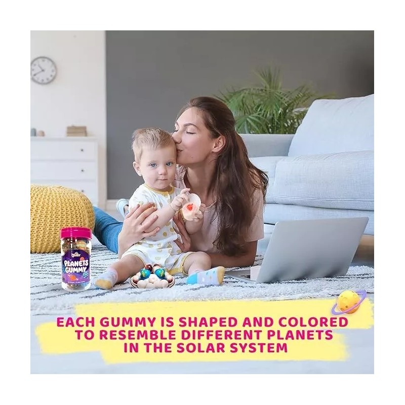 Apexy Mixed Planets Gummy Candy with Fruity Liquid Center Fat