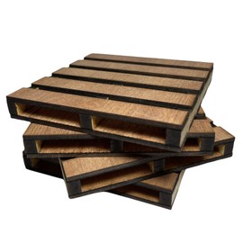 Paquete 6 portavasos Pack con diseño de pallets palets tarima de Madera de Pino