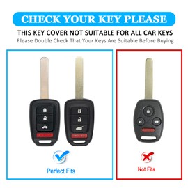 MILD EAST for Honda Key Fob Cover with Key Chain, 4-Button Soft TPU Key Case Shell Full Protection for Sports Accord Civic CR-V HR-V LX, Silver