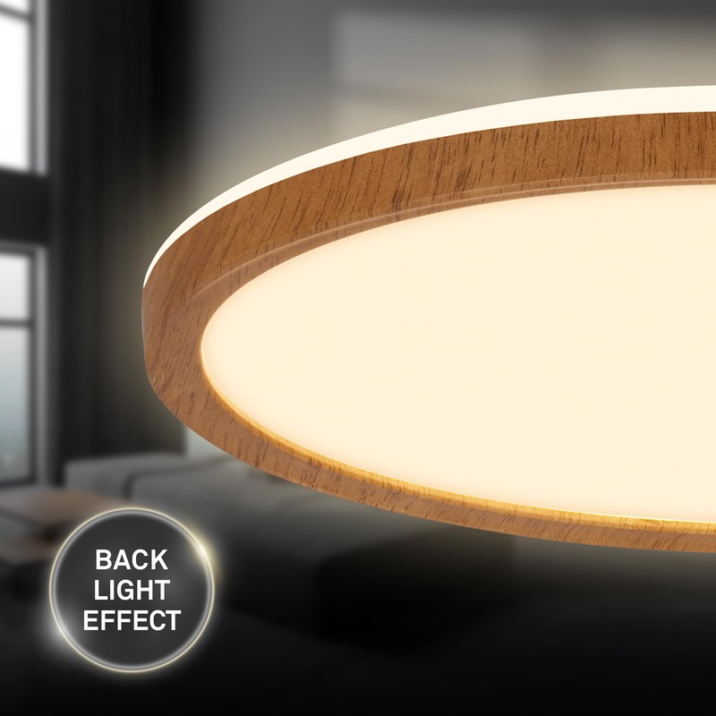 BRILONER - LED Ceiling Light with Indirect Light, Flat, Warm