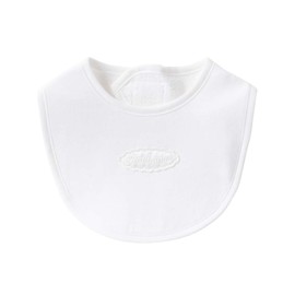 Cream De Coco Angel Wings Series Bib, Waterproof Type, Velcro Design, One-Touch Removal, Baby, Newborn, 100% Cotton, Polyurethane Film Processing, Made in Japan, One Size Fits All (Off White), white