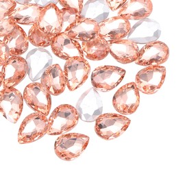 MECCANIXITY 100Pcs 13 x 18 mm Teardrop Rhinestones Acrylic Pointed Back Rhinestone Beads Gems for Jewelry Making Costume Crystal Embellishments Crafts, Water Red