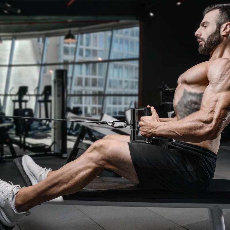 SELEWARE Double D Row Handle Cable Attachment, Rotating V Handle