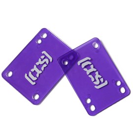 [CCS] Skateboard Riser Pads | 1/8" & 1/4" | Soft Rubber | 6 Hole Mounting Pattern | Set of 2 (Clear Purple, 1/8")