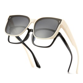 Cyxus Wrap Around Fit Over Glasses Mirror Polarized Sunglasses for Men Women UV Protection Shades Driving 1116B20