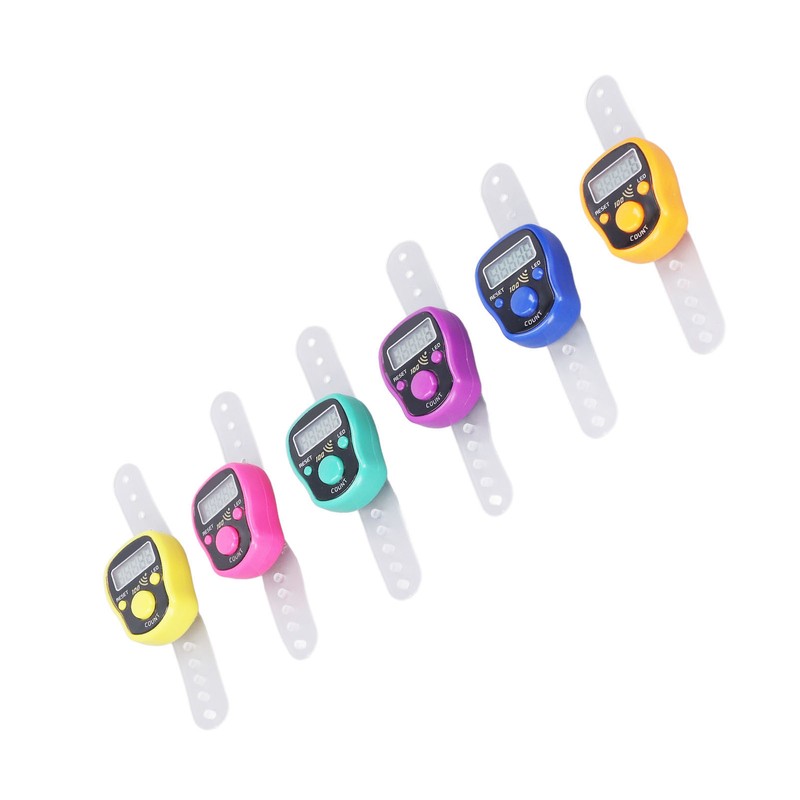6 Pcs Electronic Finger Counter Portable Lightweight Adjustable Ring Clicker