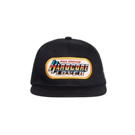 King Kerosin Men's Snapback Cap | Air Holes | Eyelets | Trucker Cap | Cotton Baseball Cap | Mesh Cap | Snapback with Mesh | Cap Curved Brim | Peaked Cap Size Regulation Hardcore, black