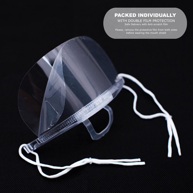 GUSTO Pack of 12 Visor Transparent Mask for Nose and