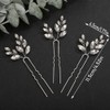 Teyglen 3pcs Crystal Wedding Hair Pins Set Handmade Bridal Crystal