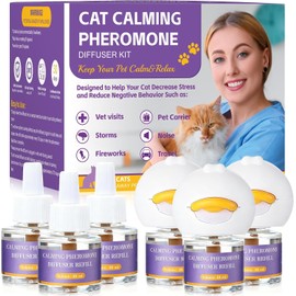9-In-1 Advanced Cat Pheromone Calming Diffuser 180 Days (3 Plugs+6 Refills)