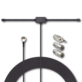 ENN LLC FM Antenna Indoor High Sensitivity 75ohm 80-1700MHz with Converter Adapter