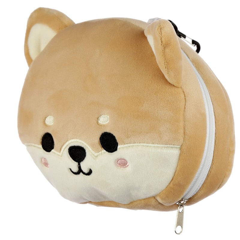 Relaxeazzz Squishy Neck Pillow with Eye Mask, Shiba Inu, Cute,