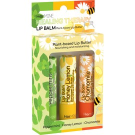 HerMINE Lip Balm Plant-based Lip Butter 3 Pack Nourishing Moisturizing LipBalm LipButter Long Lasting Delicious Flavors Intense Hydration