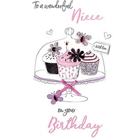 Wonderful Niece Birthday Greeting Card Hand-Finished Champagne Range Cards JGS609 JGS609