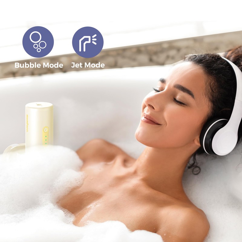 MOMFANN Bath Jet Spa, Cordless Portable Bathtub Accessories with 3-Level
