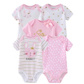 Kiddiezoom Unisex Newborn Baby Short-Sleeve Bodysuit Baby Layette Essentials Giftset Clothing Set, Baby Bodysuits_7, 0-3 Months