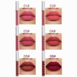 MM11 Brillo Labial Mate De Larga Duración A Prueba De Agua 6 Uds.