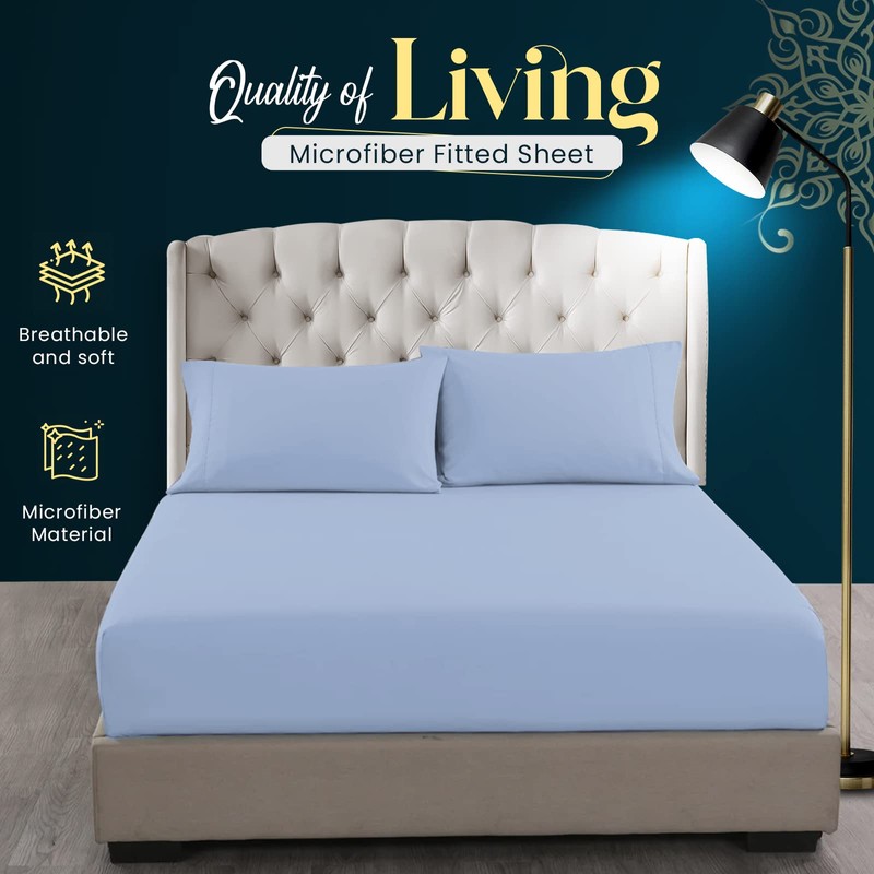 Sunshine Comforts Microfiber Fitted Sheets King Size Breathable, Anti Wrinkle
