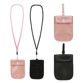 patscorai Travel Bra Wallet for Women Hidden Bra Wallet for Travel Under Clothes Secret Pouch(Black, Pink)