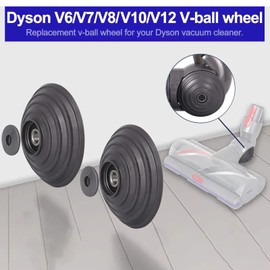 1Pair V-Ball Wheels Replacement for Dyson V6 V7 V8 V10 V12 Vacuum Cleaner 35W 50W Direct Drive Cleaner Head Parts with Screwdriver